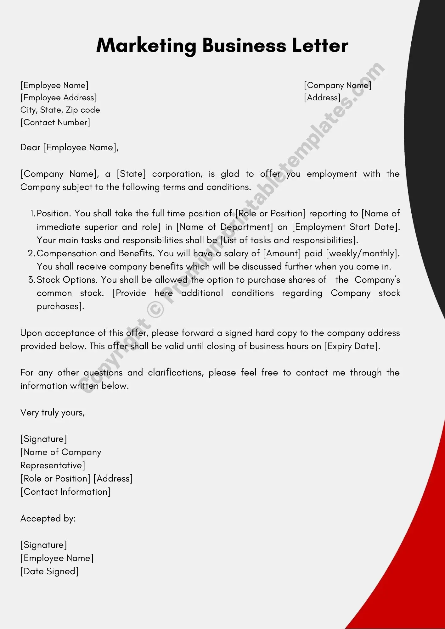 Business Letter for Marketing
