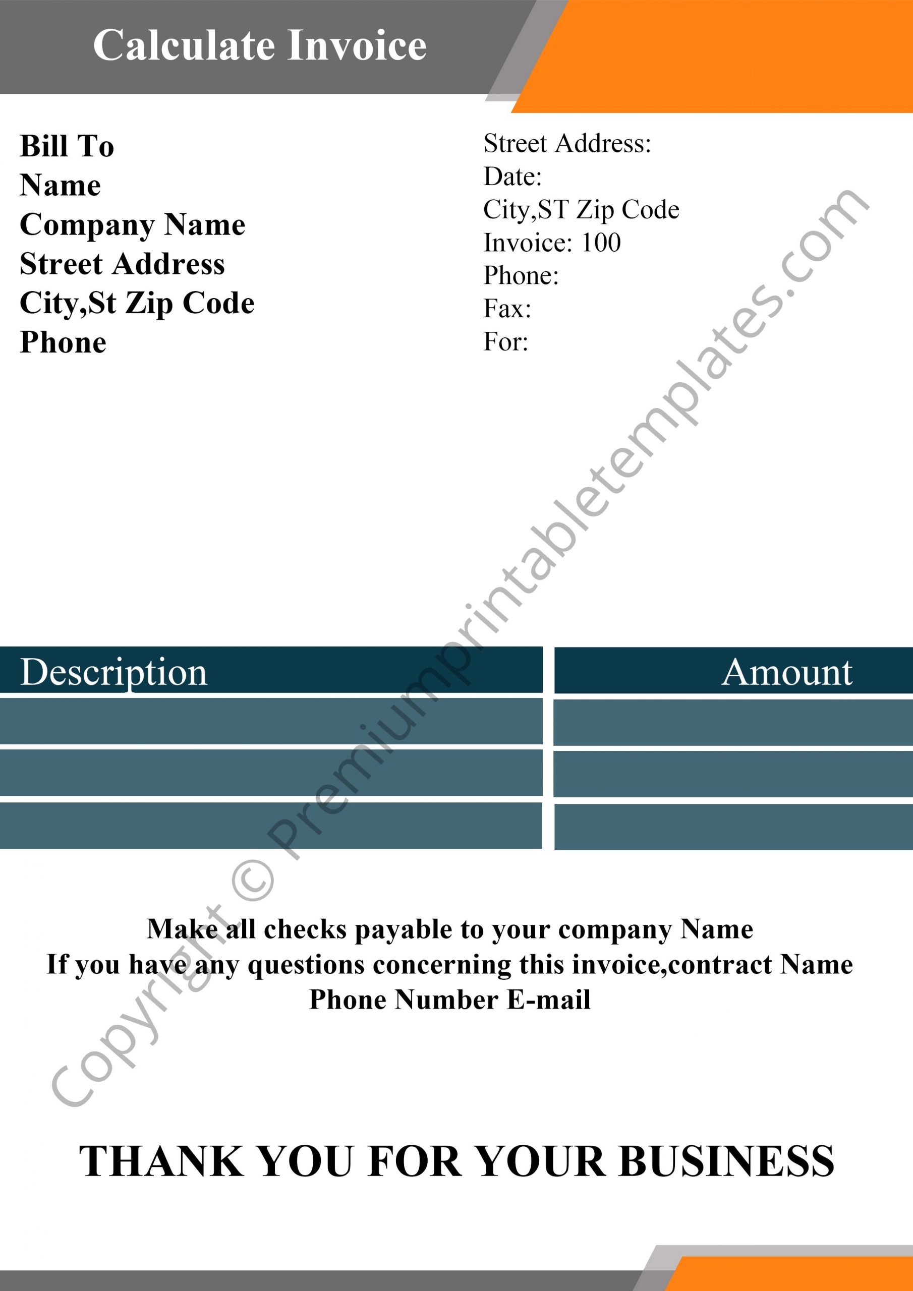Calculate Invoice