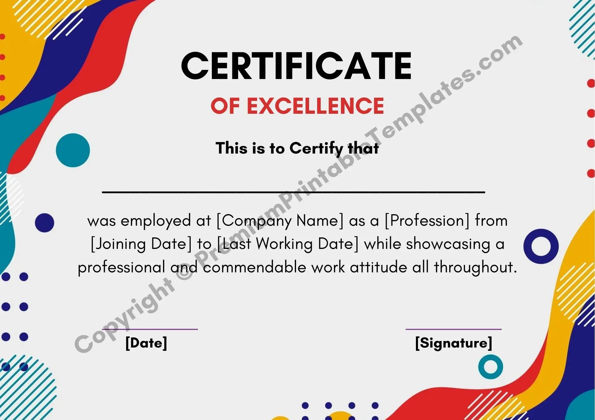 Certificate of Excellence PDF