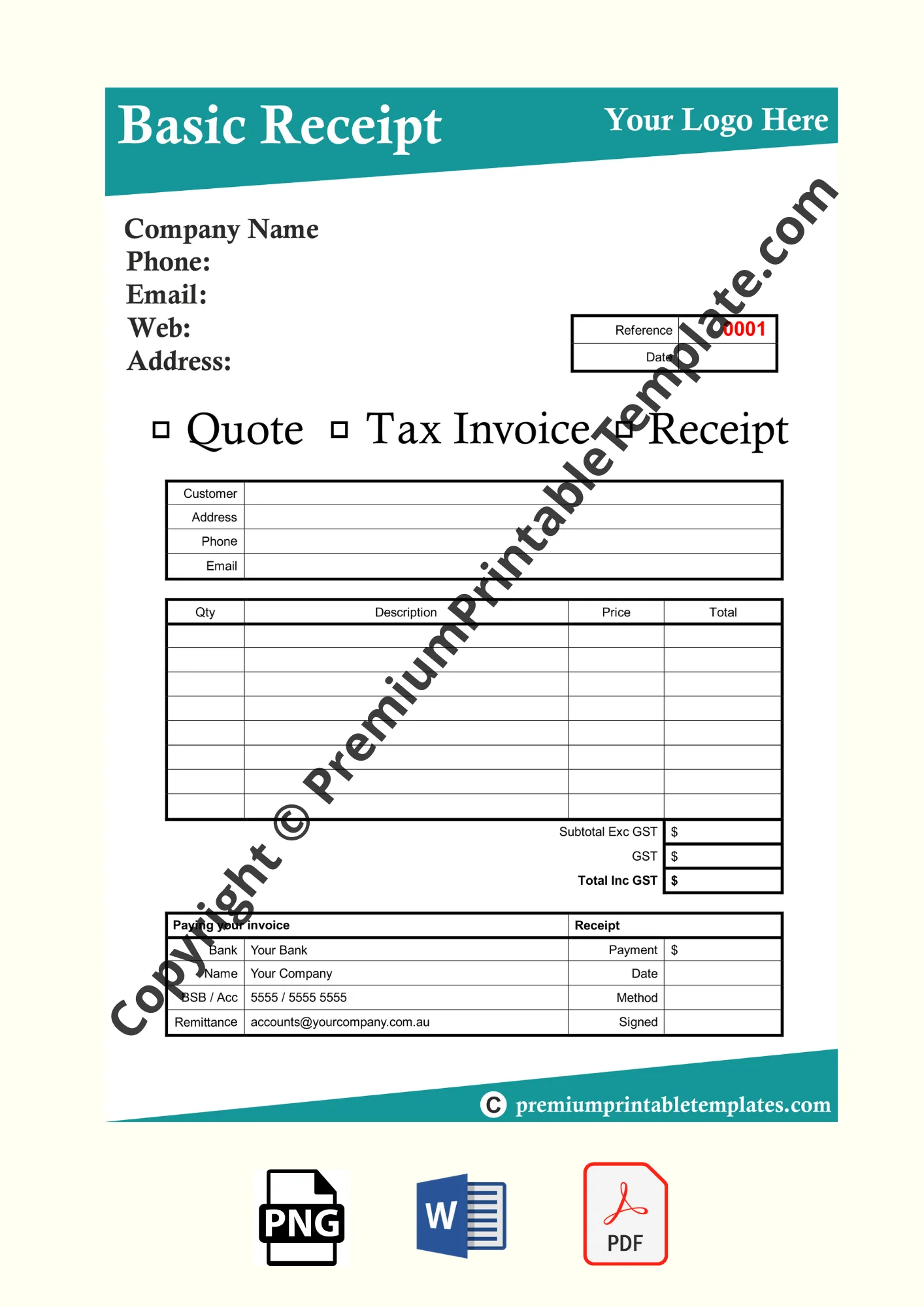basic receipt template