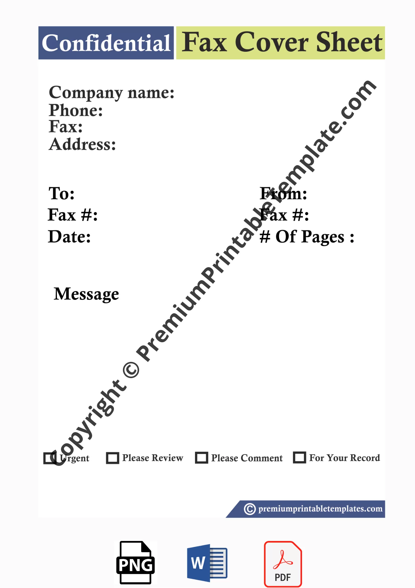 confidential fax cover sheet