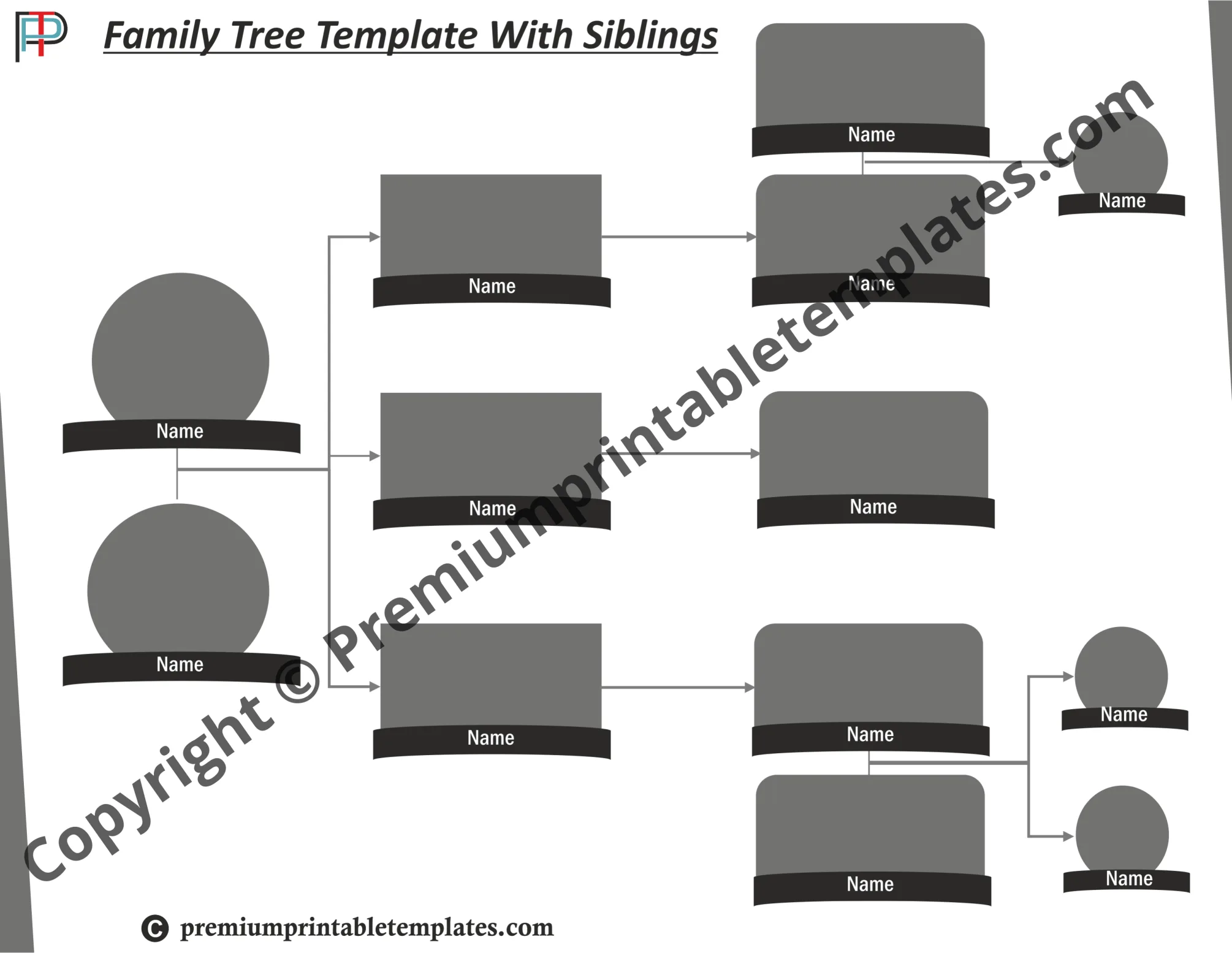 family tree template with siblings