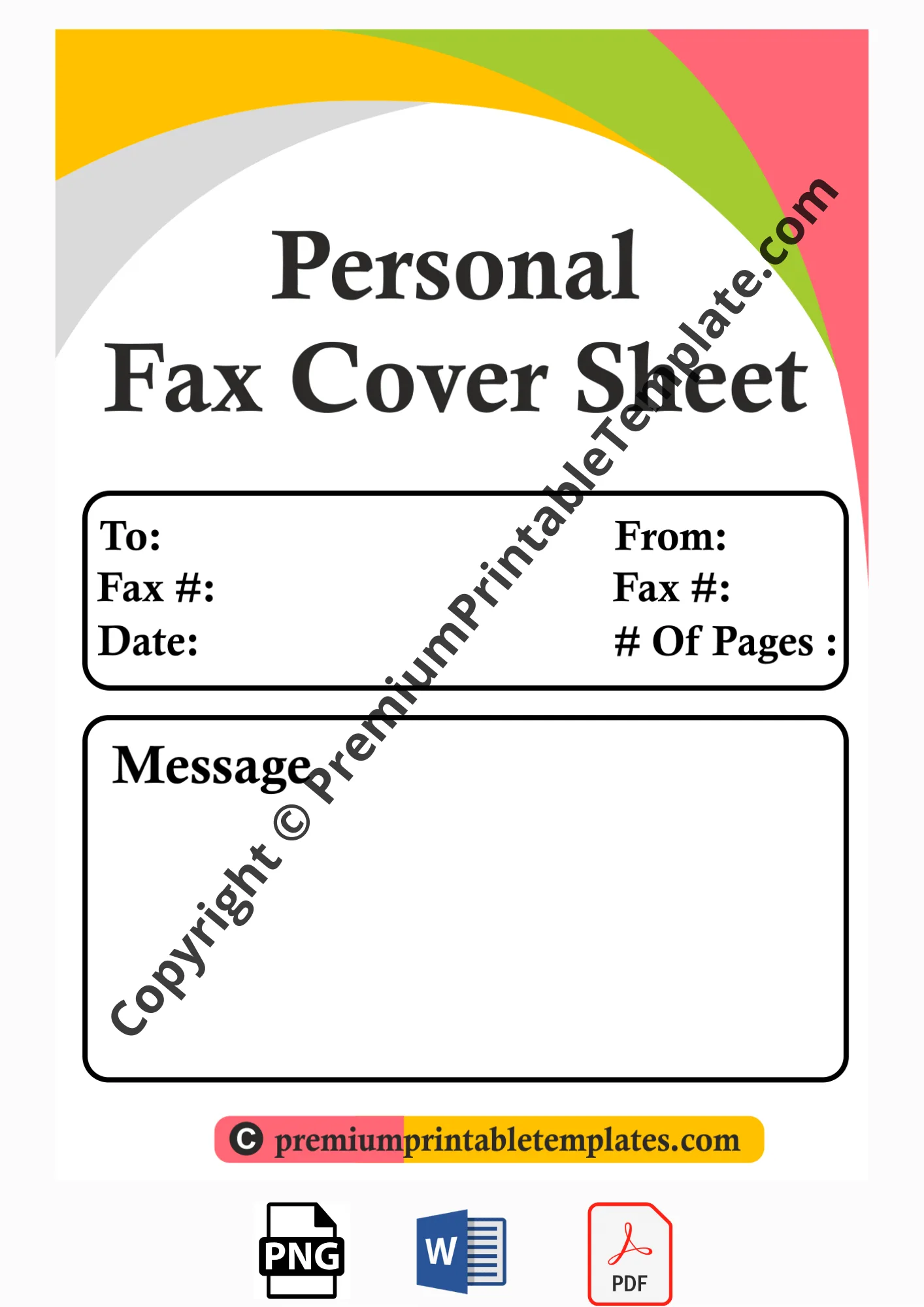 personal fax cover sheet
