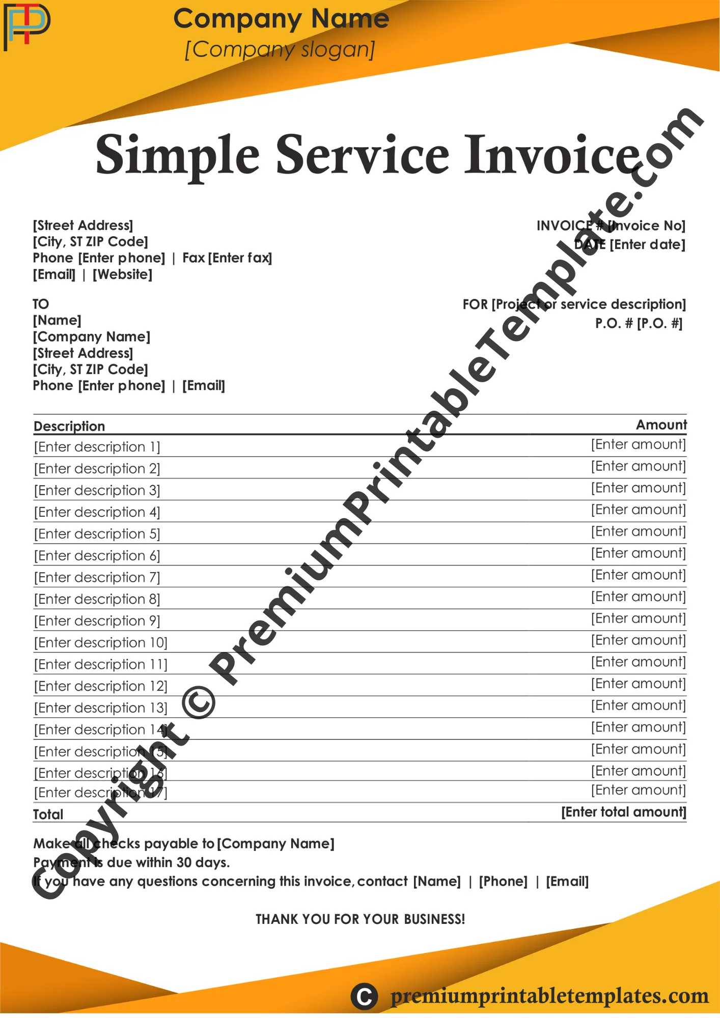service invoice