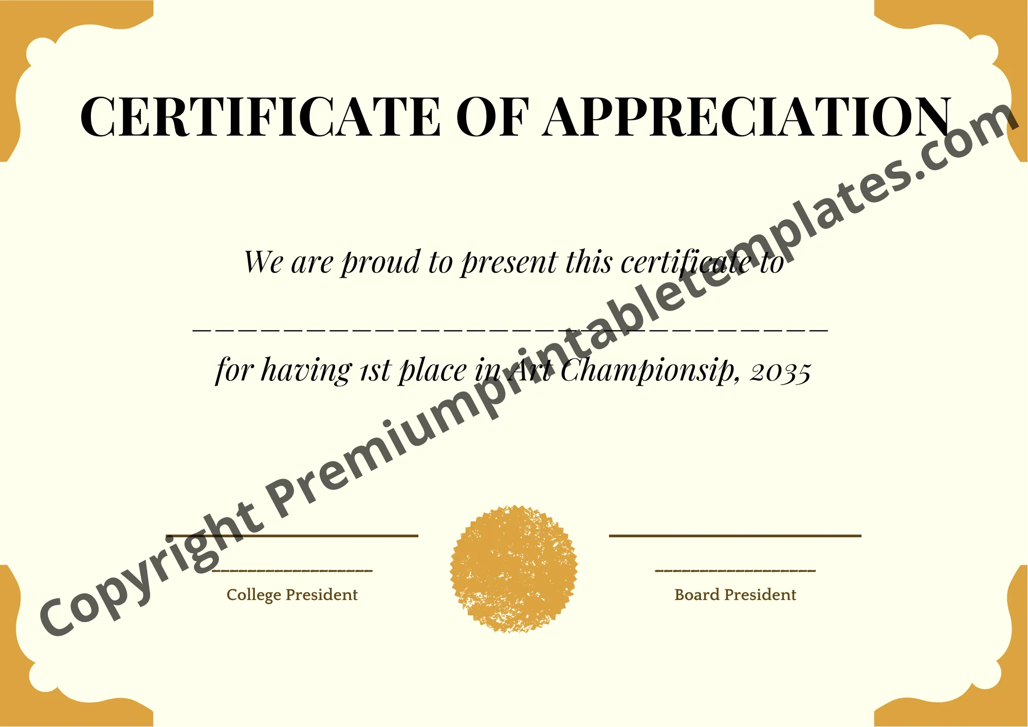 CERTIFICATE OF APPRECIATION