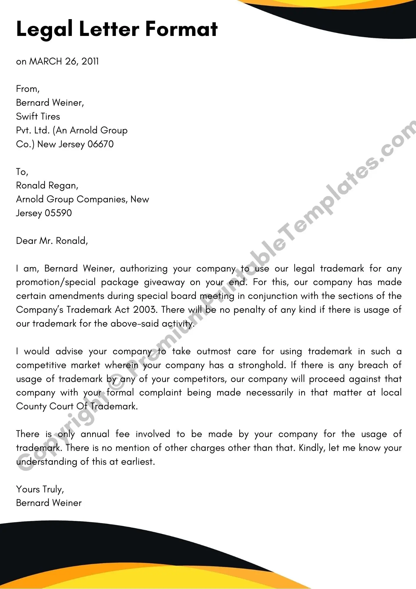Legal Letter Format PDF