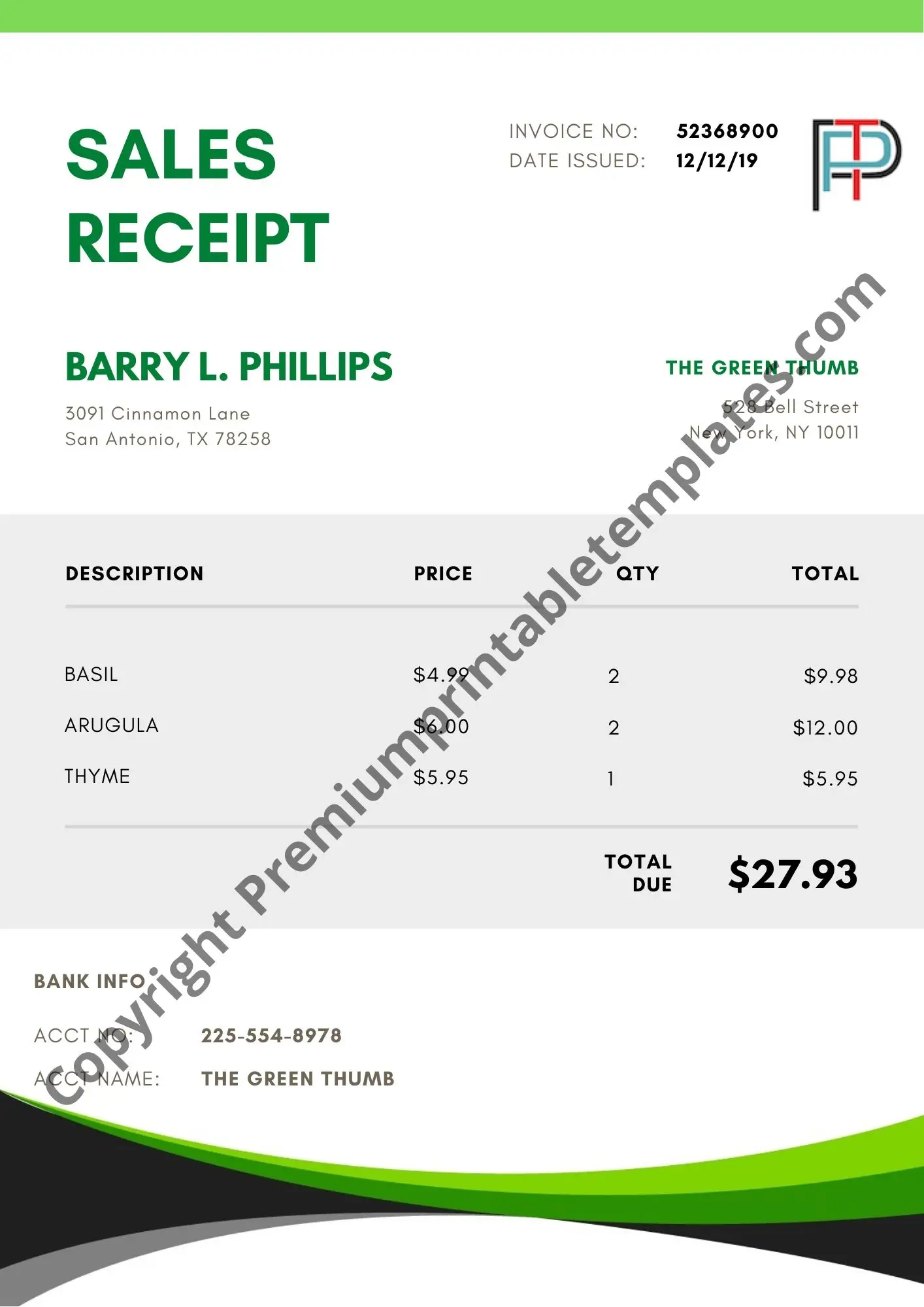 Sales Receipt