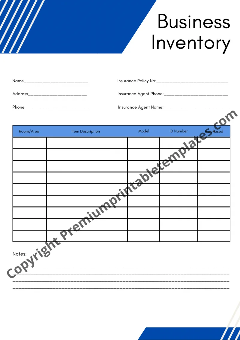 inventory template