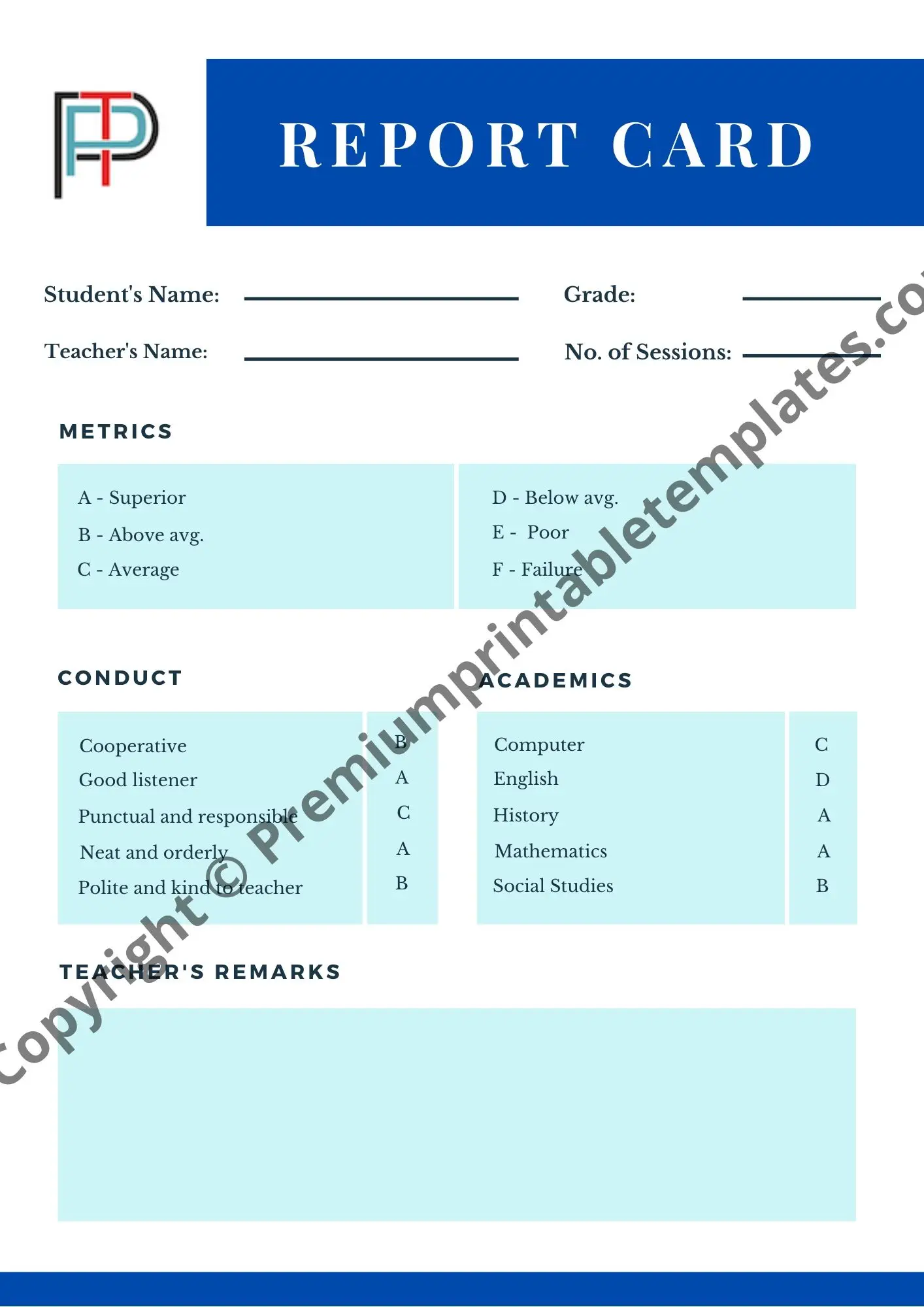 report card