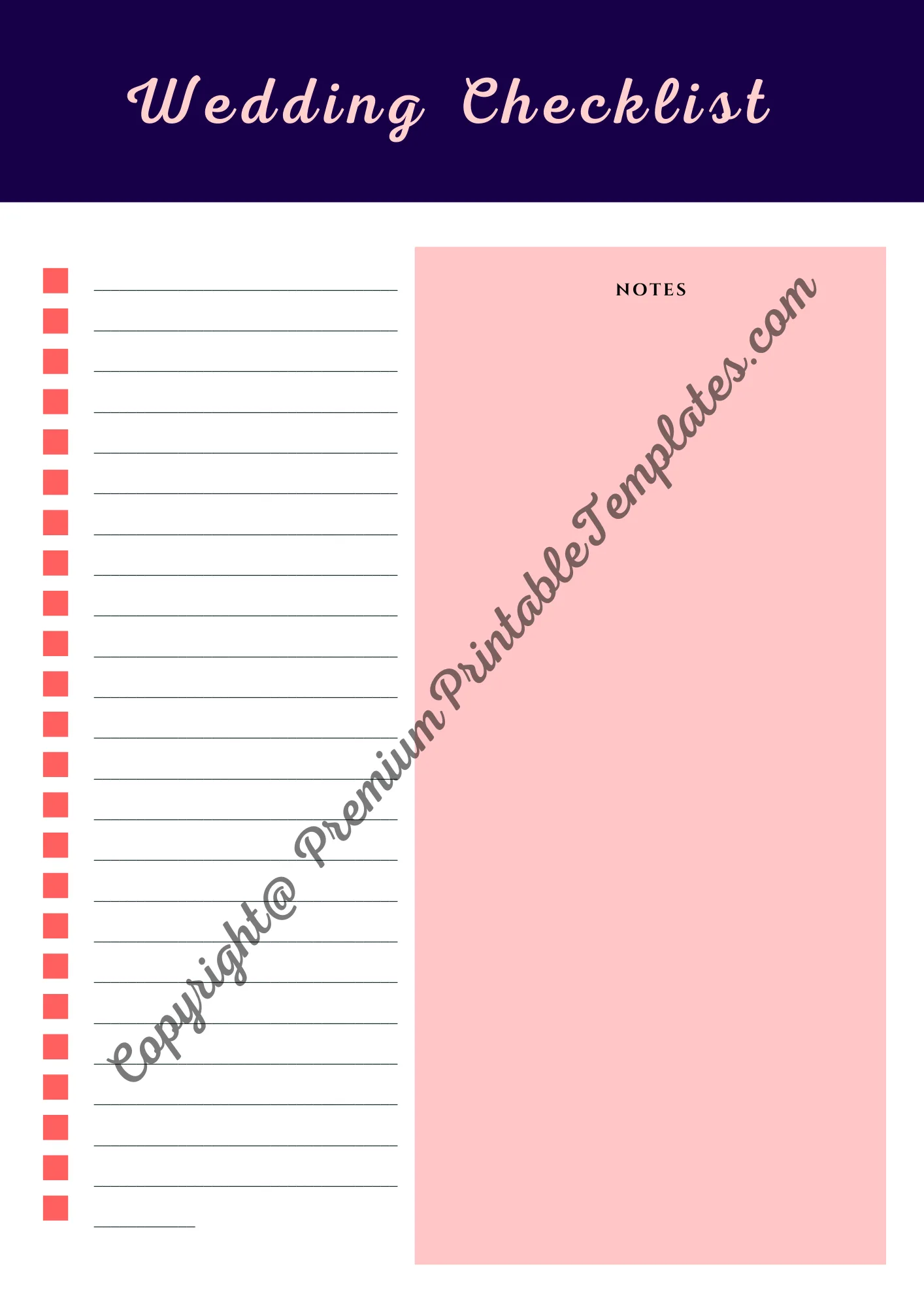 Wedding checklist