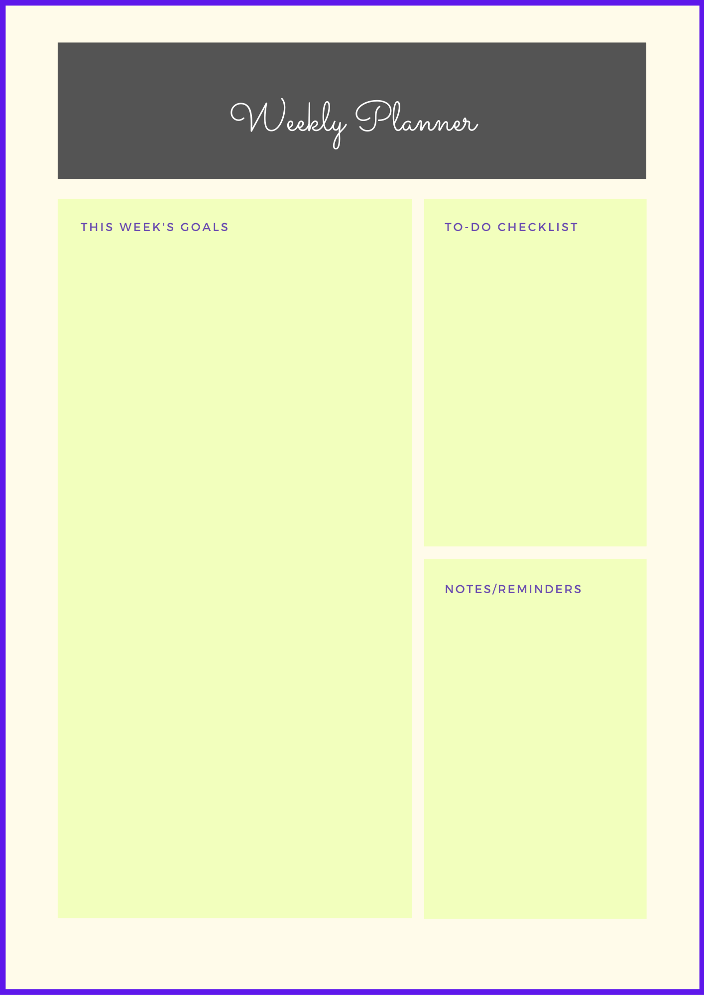 weekly planner template