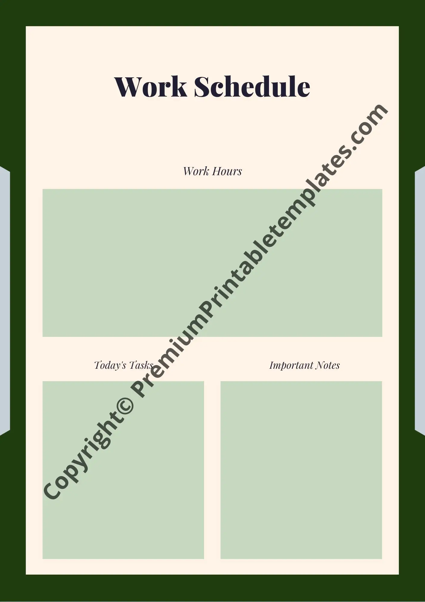 work schedule