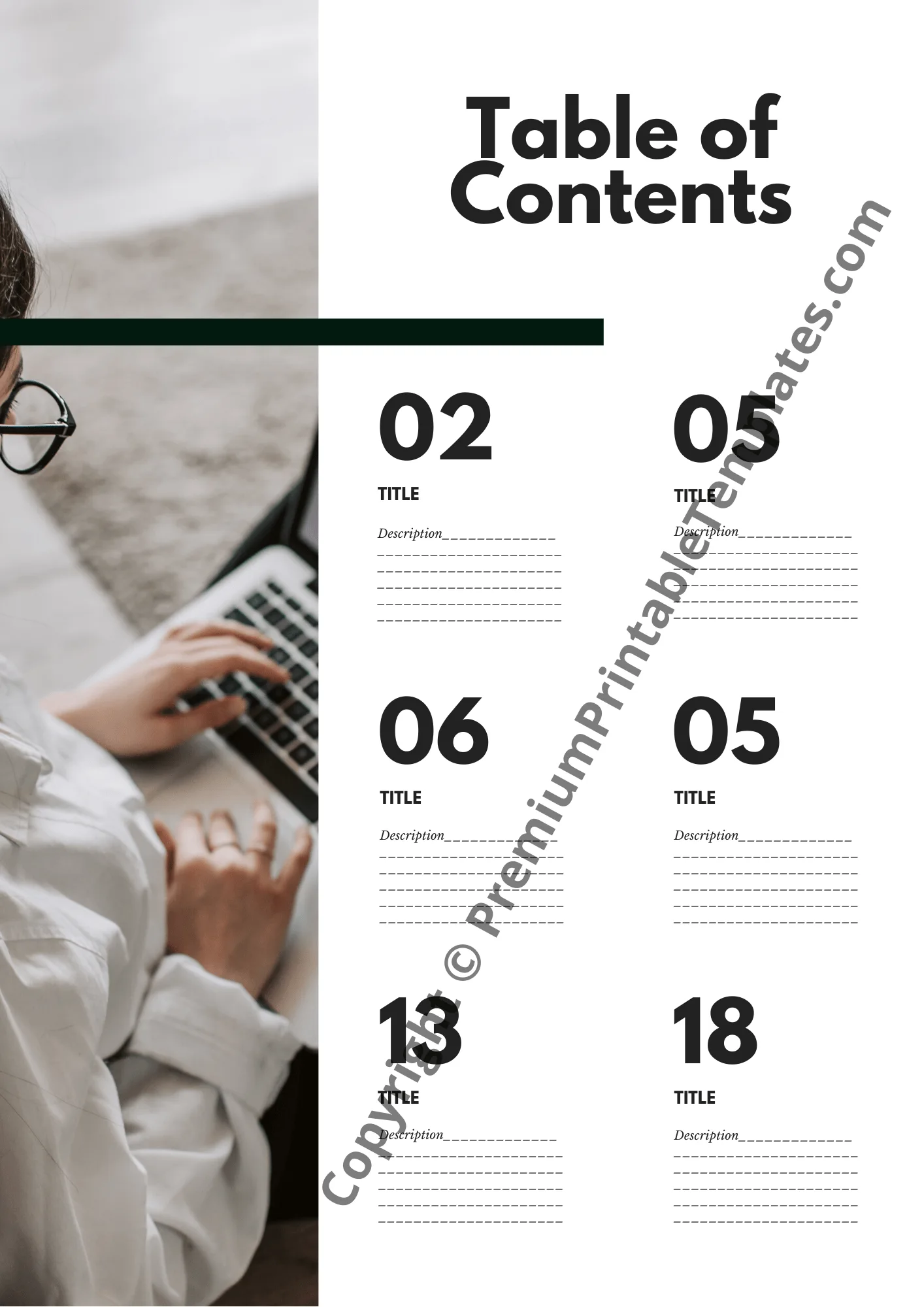 table of content template