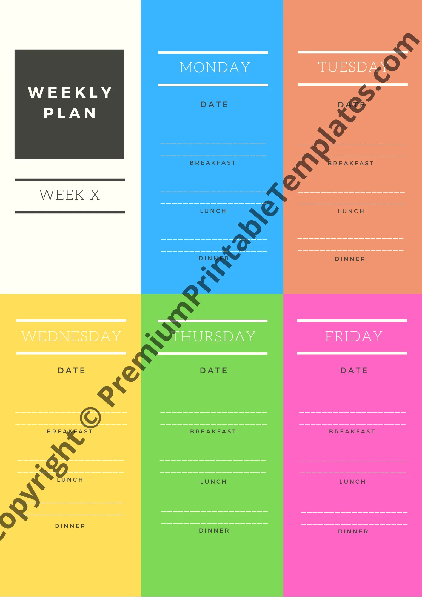 Weekly Meal Planner Template