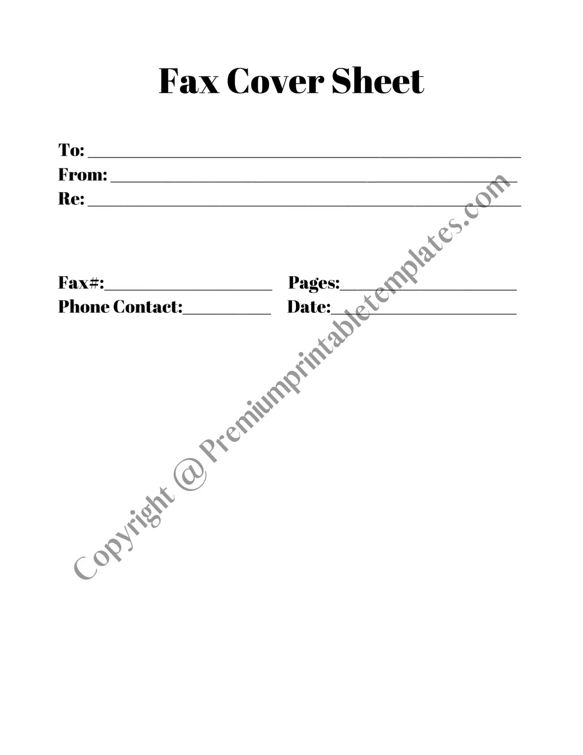 Personal Fax Cover Sheet Download