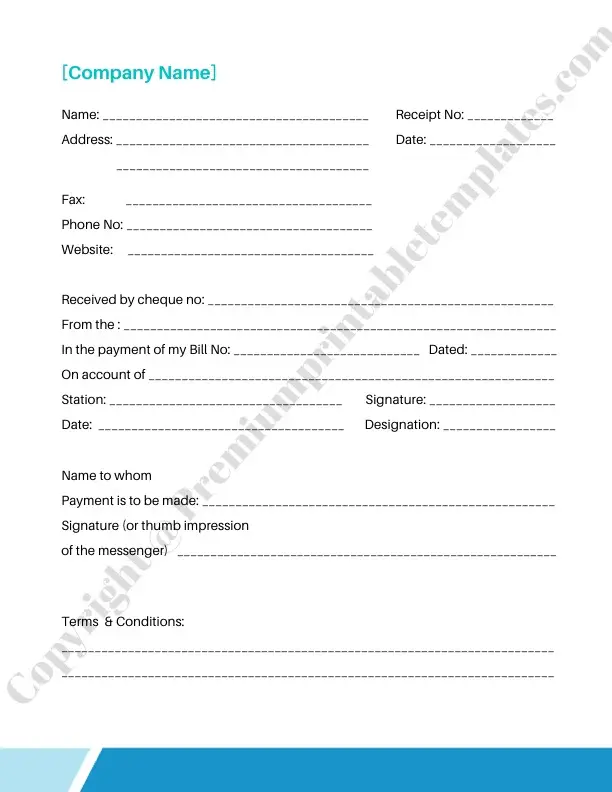 Printable Sales Receipt Template