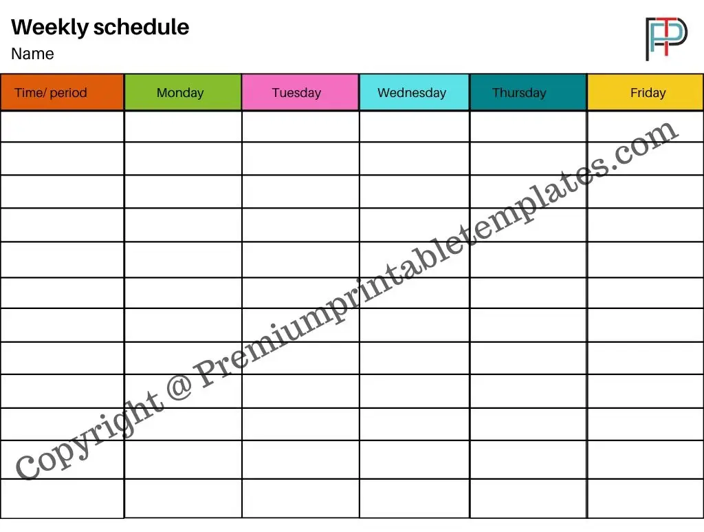 Printable Weekly Schedule Planner