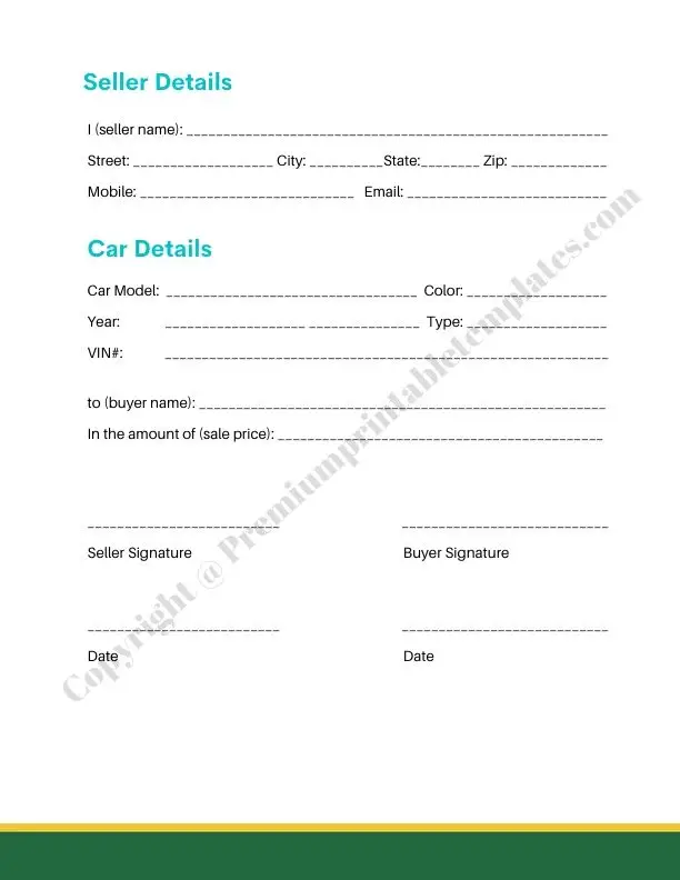 Sale Receipt Template PDF