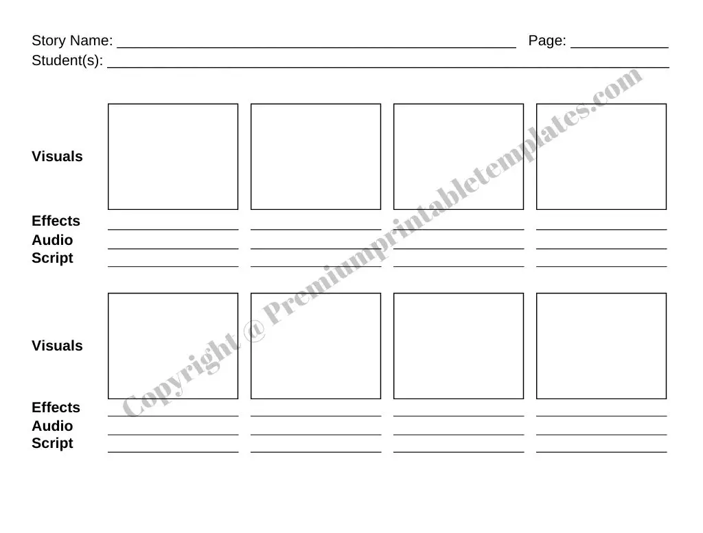 Storyboard Template for Movie
