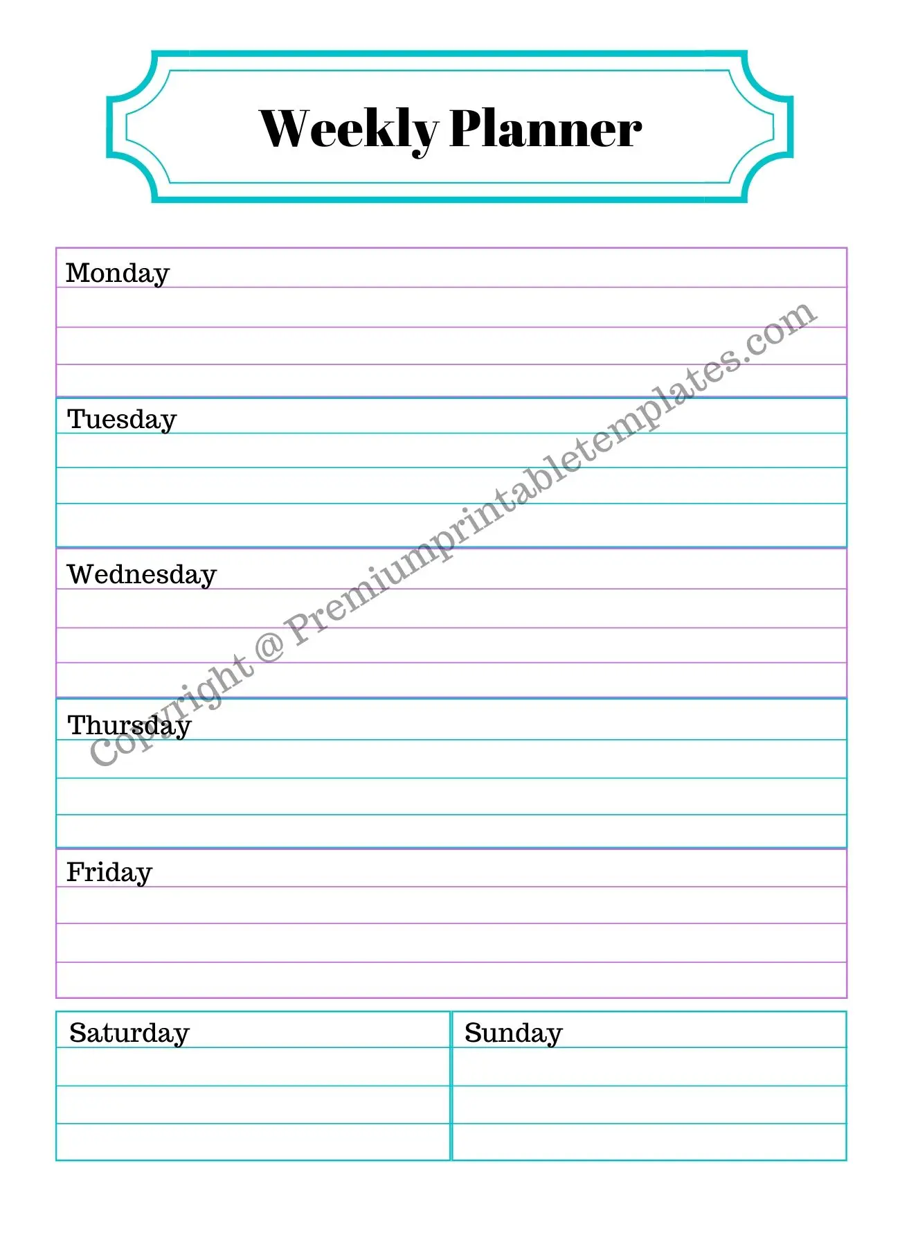 Weekly Planner Template