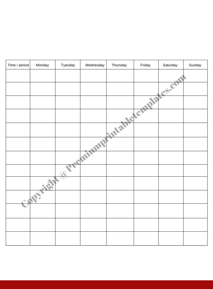 Weekly Schedule Template Excel