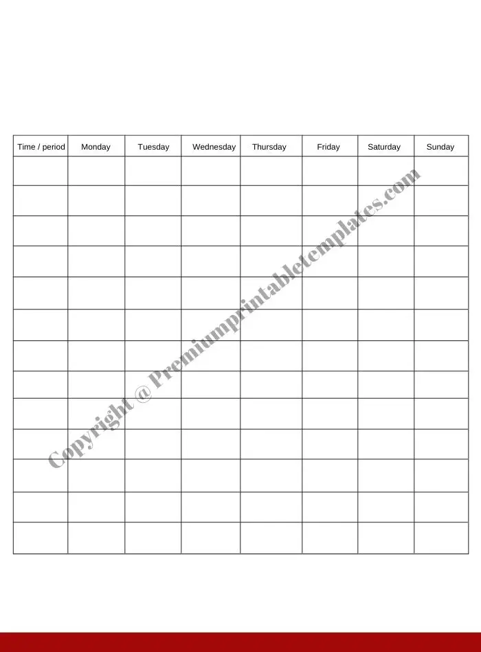 Weekly Schedule Template Excel