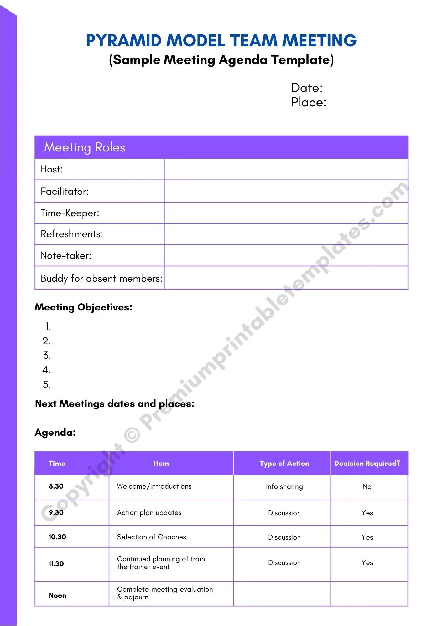 Pyramid Model Team Meeting Template