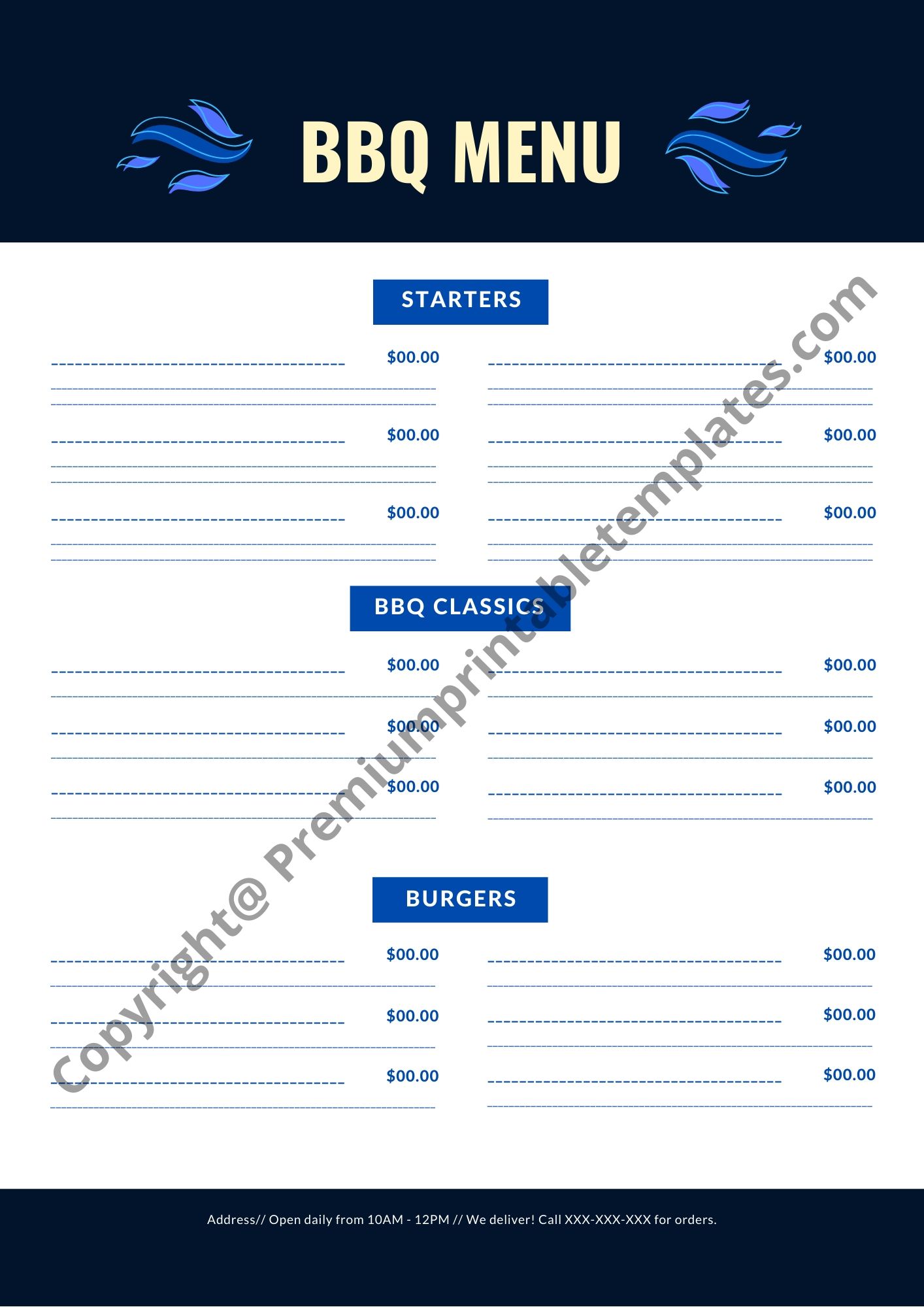 bbq menu