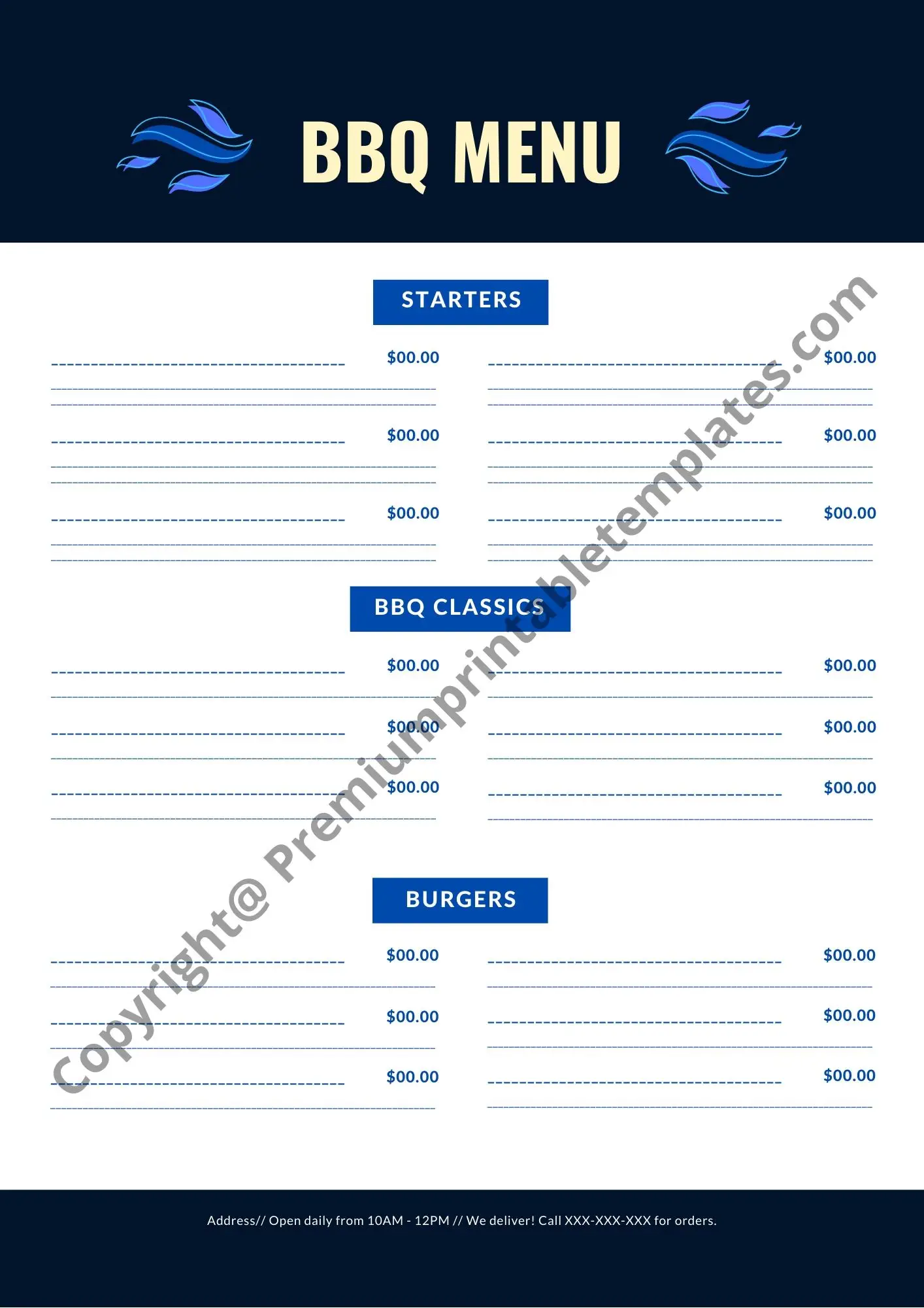 bbq menu