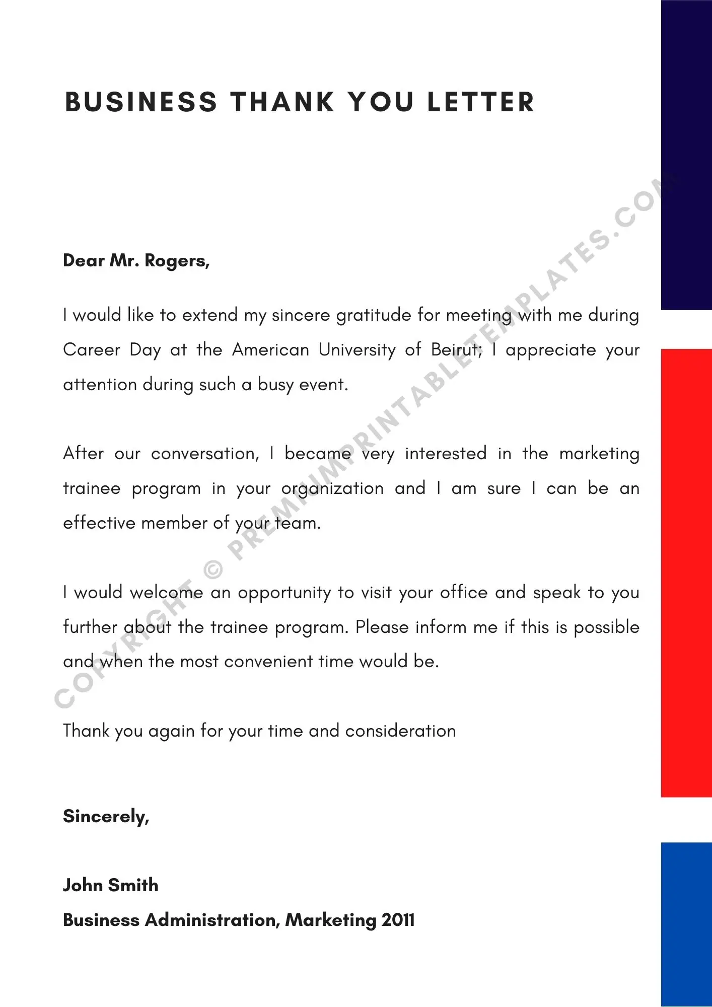 Business Thank You Letter