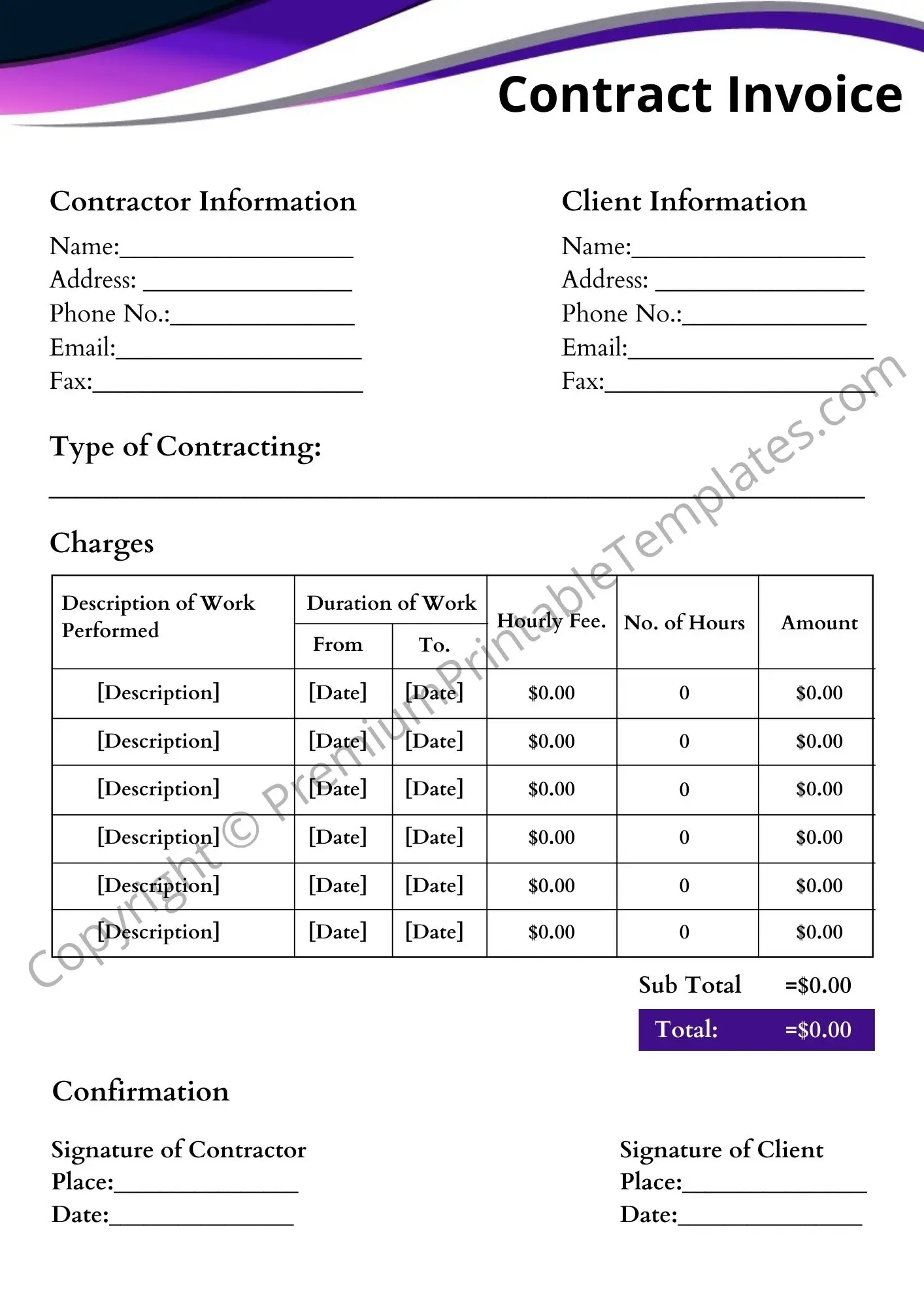 Contract Invoice
