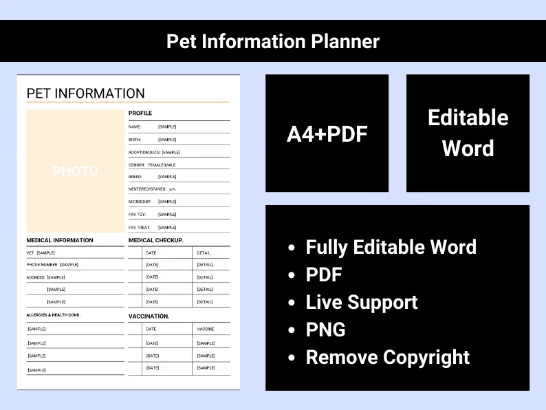 Pet Information Planner