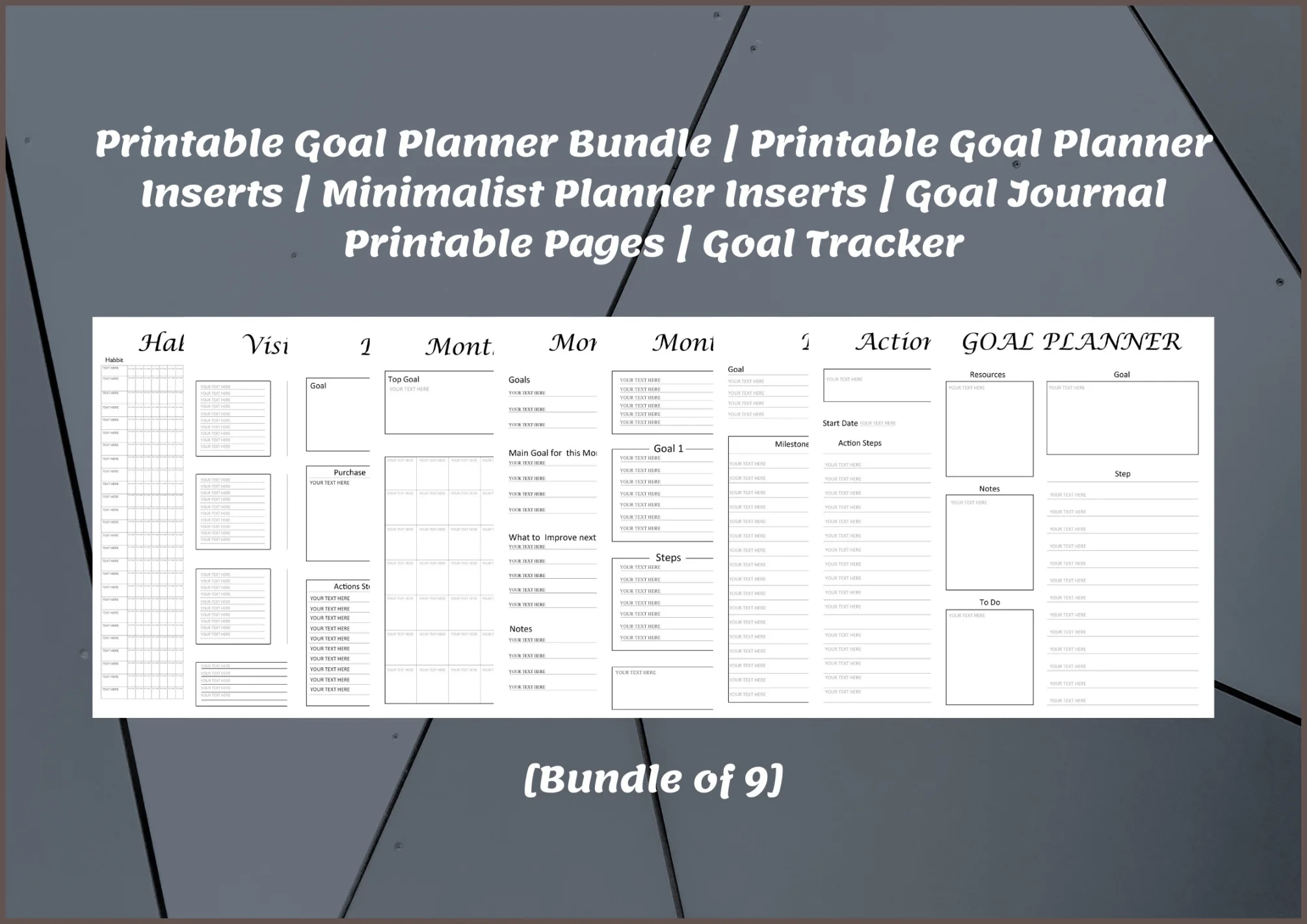 Printable Goal Planner Bundle