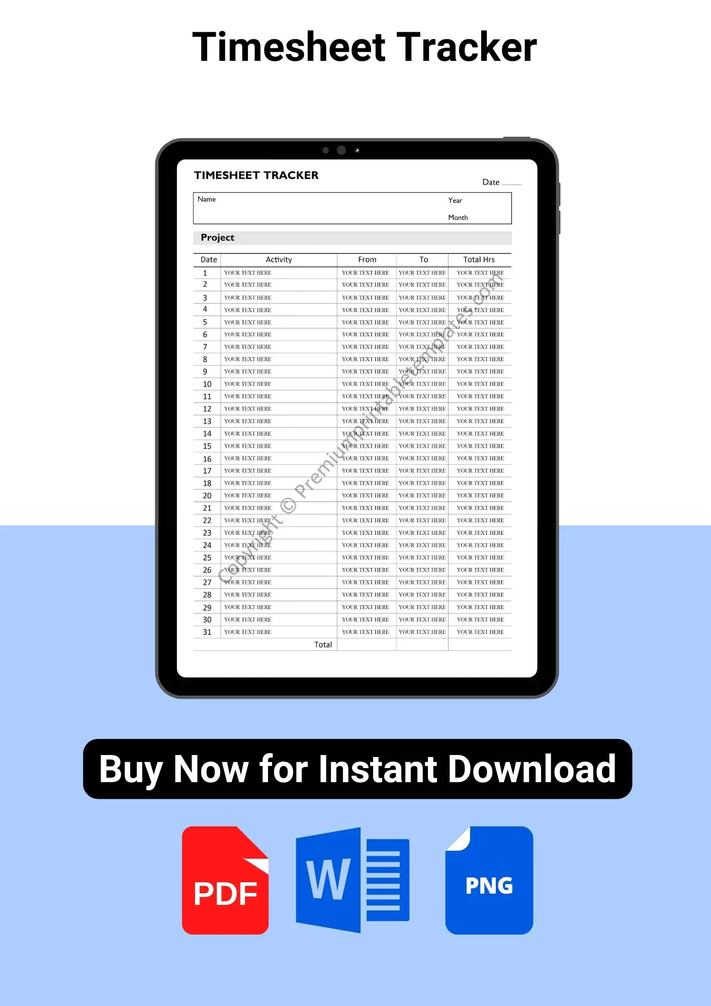 Timesheet Tracker Printable
