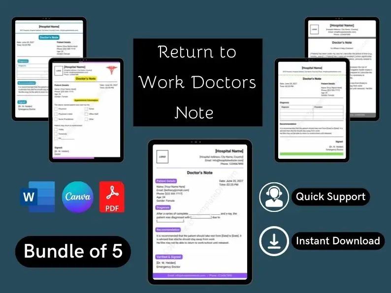 Return to Work Doctors Note