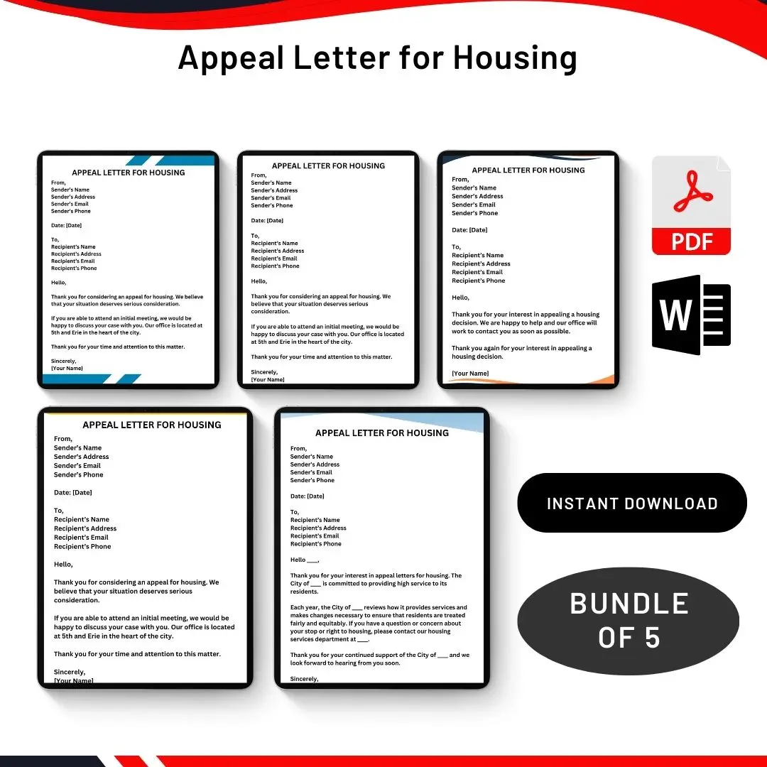 Appeal Letter for Housing in PDF & Word