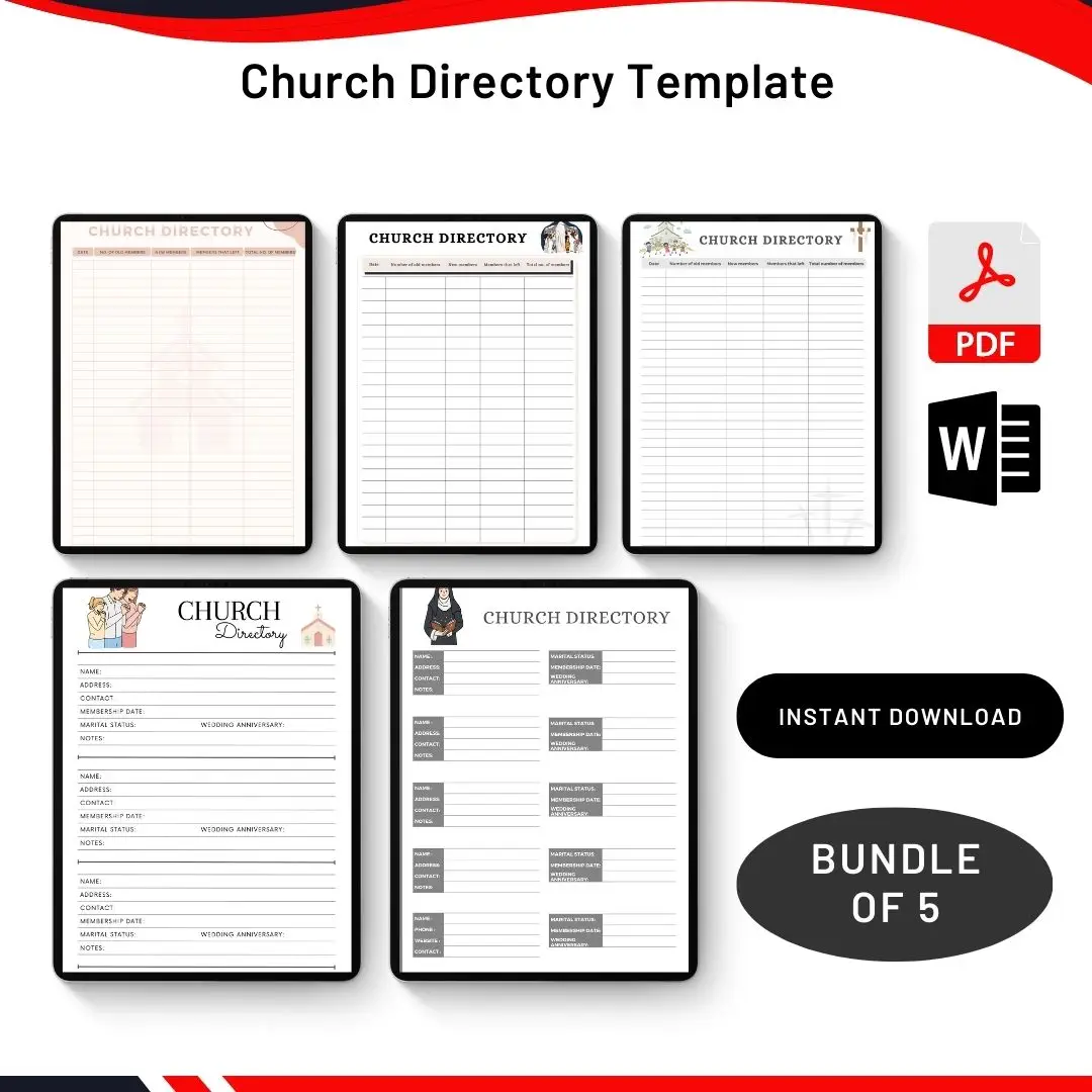 Church Directory Template in PDF & Word