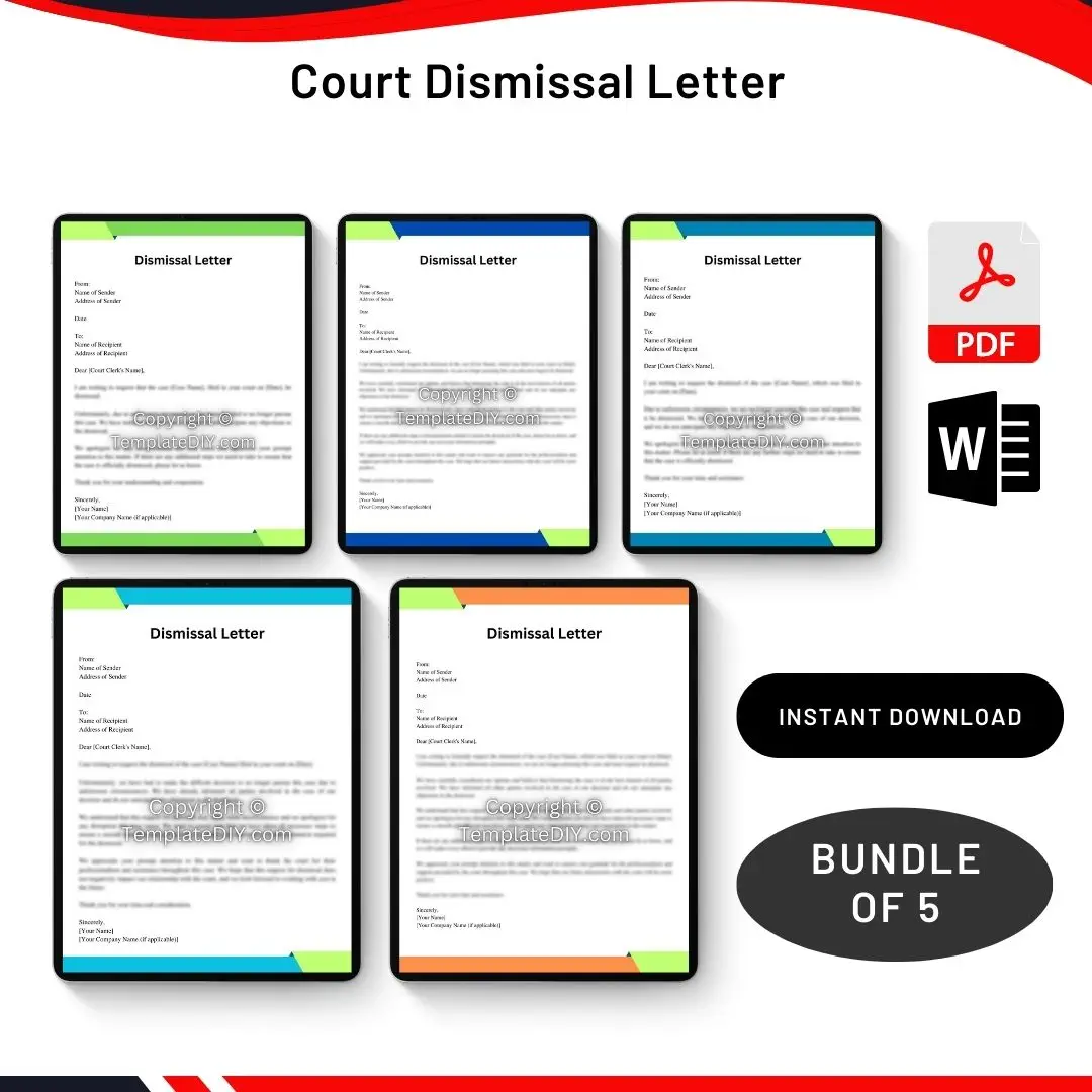 Court Dismissal Letter in PDF & Word