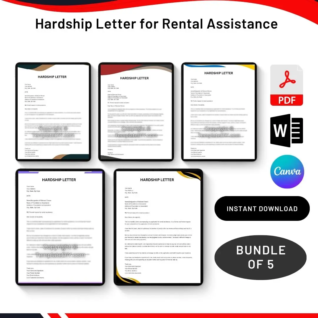 Hardship Letter for Rental Assistance in PDF & Word