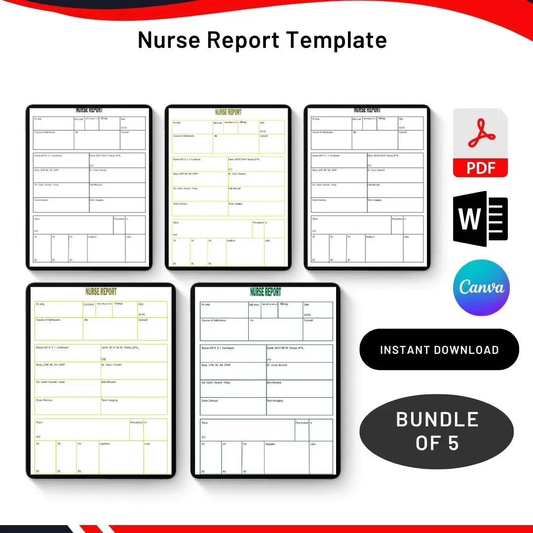 Nurse Report Template in PDF & Word