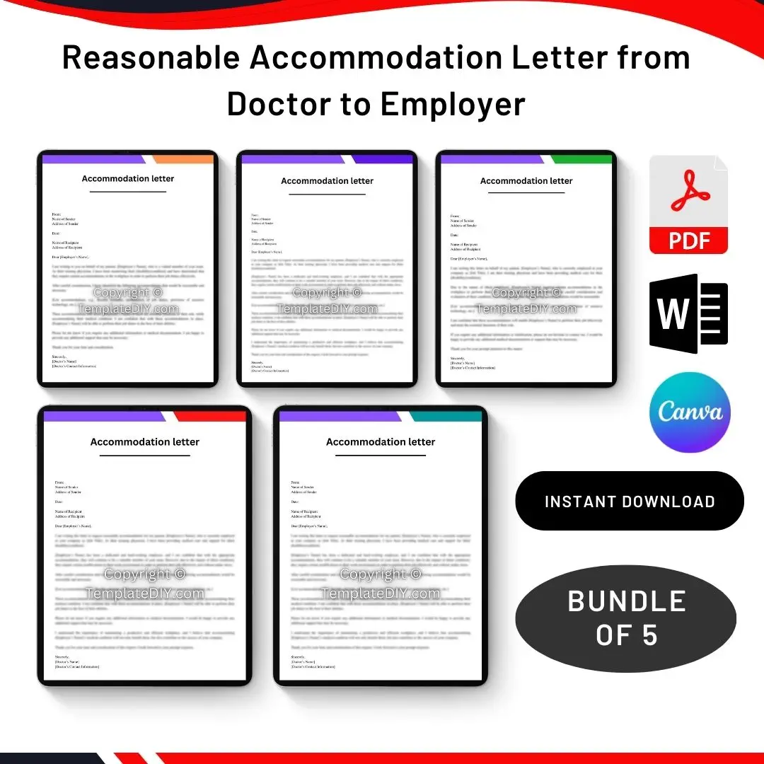Reasonable Accommodation Letter from Doctor to Employer in PDF & Word
