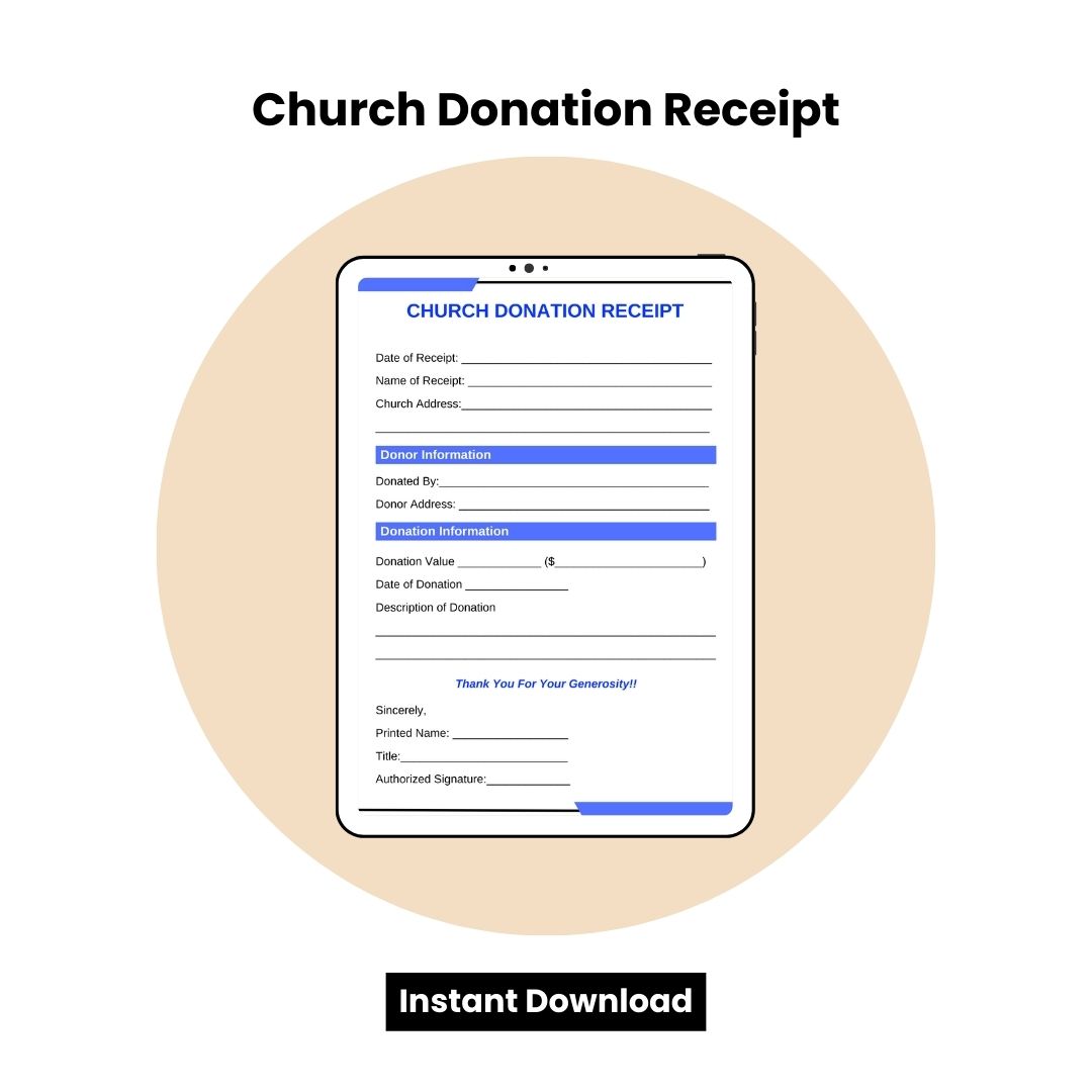 Church Donation Receipt Template Printable Pdf Word
