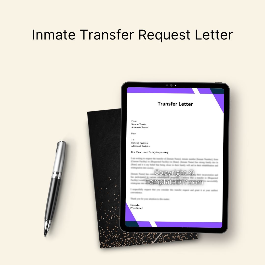 Inmate Transfer Request Letter with Examples in Pdf and Word